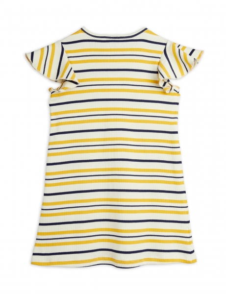 MINI RODINI Kleid Rib Streifen - gelb